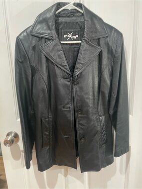 Women’s Maxima Leather Button-Front Vintage 90’s Jacket